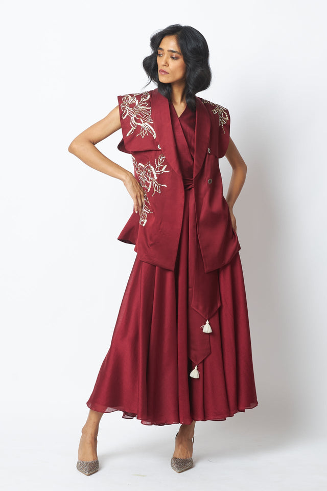 Noah - The Flap-Wrap Jacket & Dress - Two-Piece Set - Mizyana