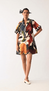 Noir Trench Aline Short Dress - Dress - Mizyana