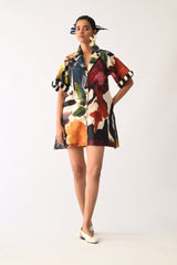 Noir Trench Aline Short Dress - Dress - Mizyana