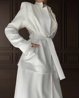 NOKITA WHITE LONG MODERN ABAYA - Abaya - Mizyana