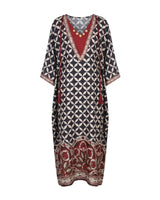 Noor Geometric Diamond Print Kaftan with Inner Dress - Kaftan - Mizyana