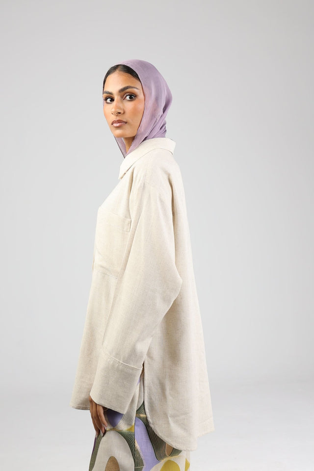 Nude Linen Shirt - Shirt - Mizyana