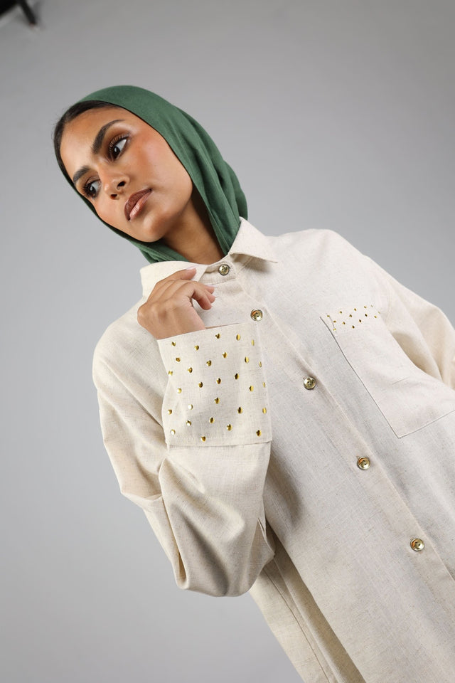 Nude Linen Shirt - Shirt - Mizyana