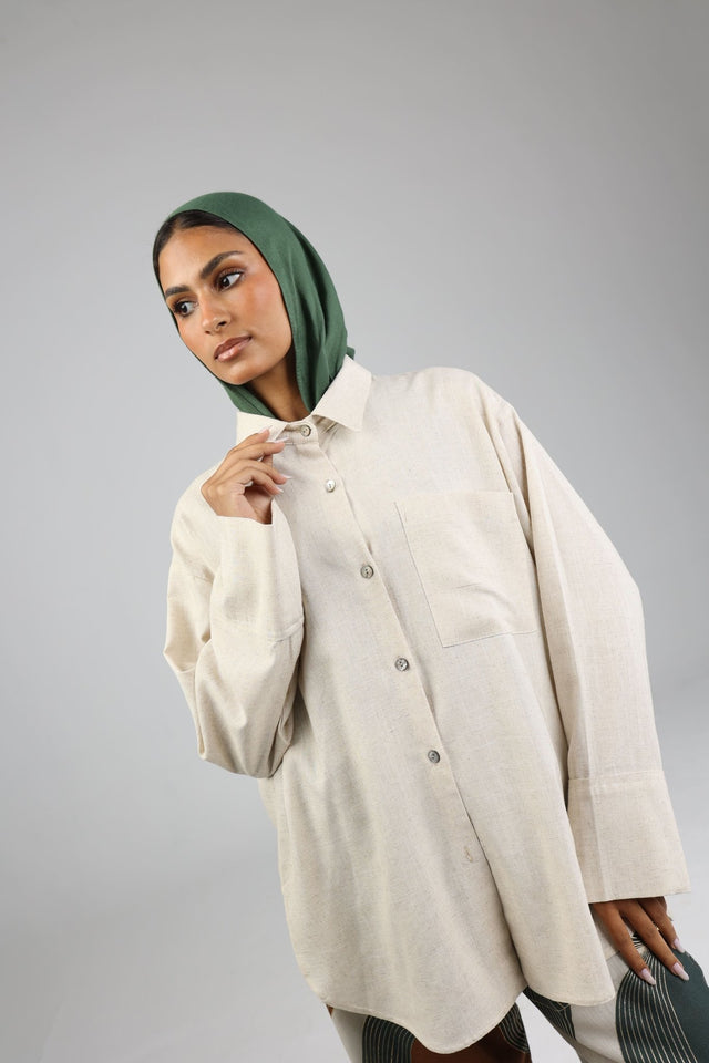 Nude Linen Shirt - Shirt - Mizyana