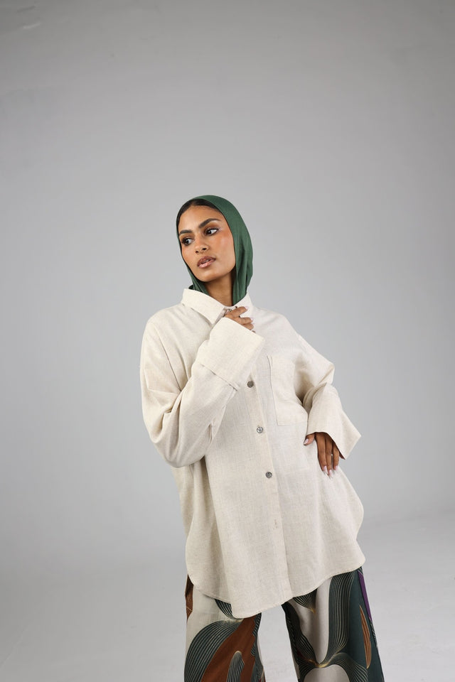 Nude Linen Shirt - Shirt - Mizyana