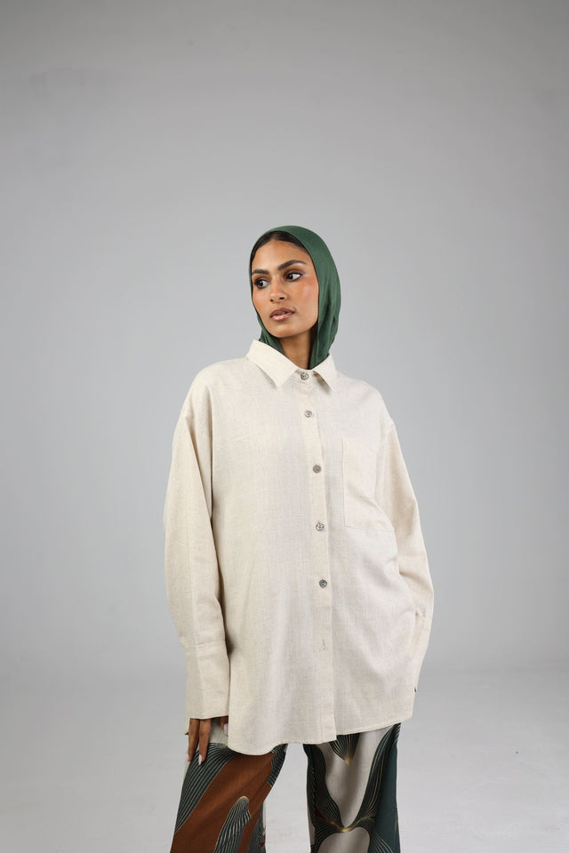 Nude Linen Shirt - Shirt - Mizyana