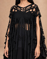 Okda Flexible Black Cut-Out Viscose Dress - Dress - Mizyana