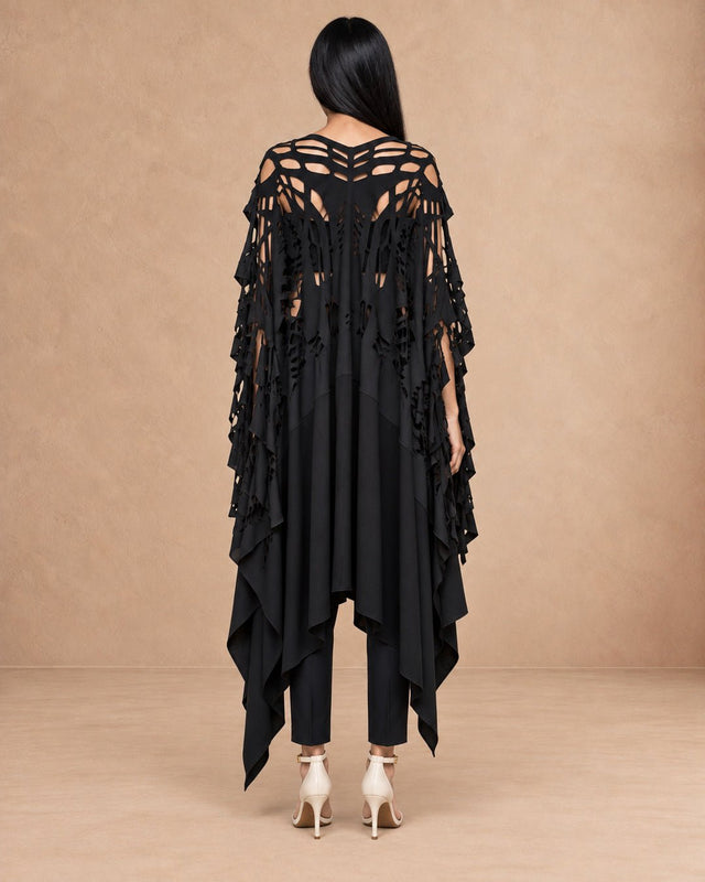 Okda Flexible Black Cut-Out Viscose Dress - Dress - Mizyana