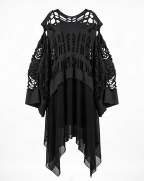 Okda Flexible Black Cut-Out Viscose Dress - Dress - Mizyana