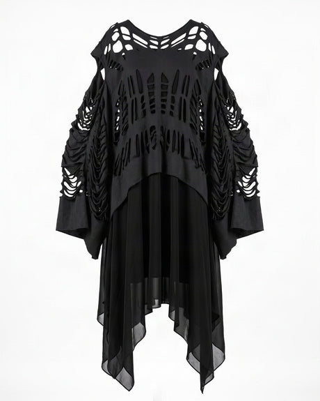 Okda Flexible Black Cut-Out Viscose Dress - Dress - Mizyana