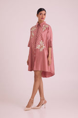Old Rose Mimi - Framed Shirt Dress - Shirt Dress - Mizyana