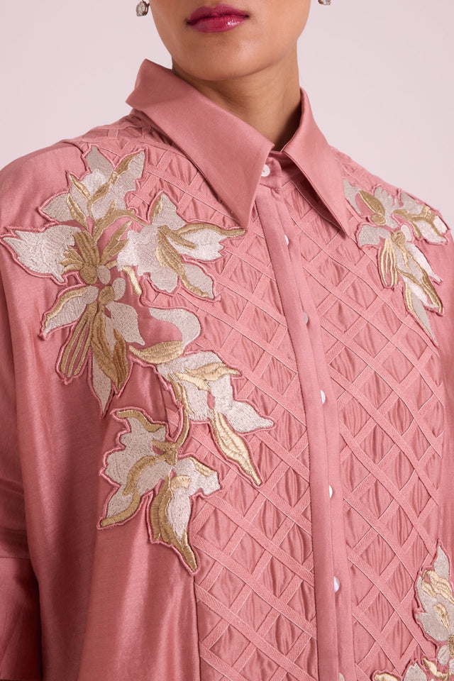 Old Rose Mimi - Framed Shirt Dress - Shirt Dress - Mizyana
