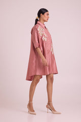 Old Rose Mimi - Framed Shirt Dress - Shirt Dress - Mizyana