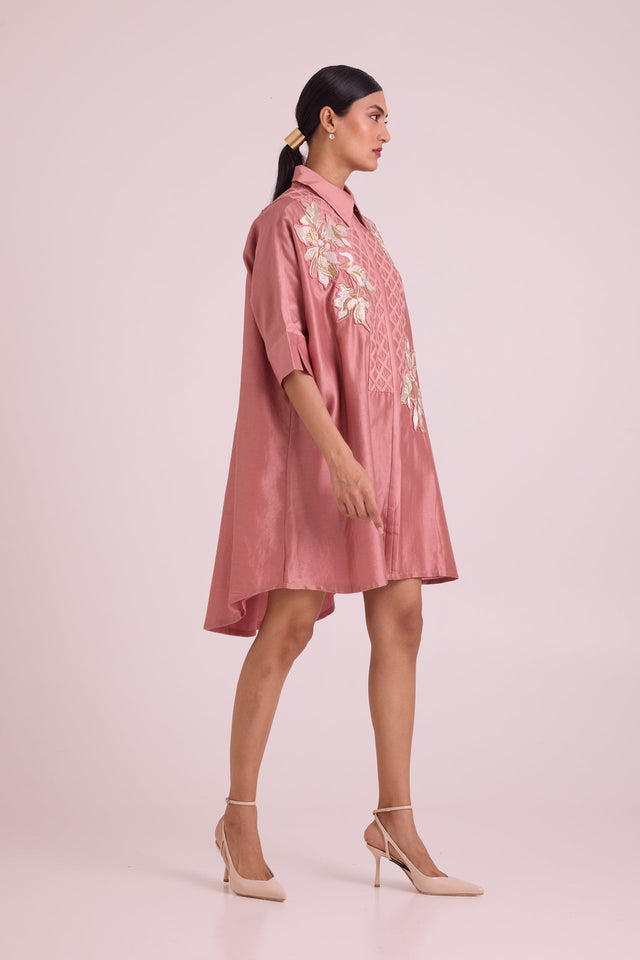 Old Rose Mimi - Framed Shirt Dress - Shirt Dress - Mizyana