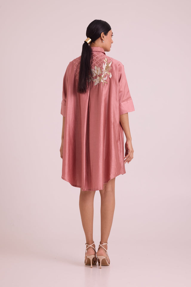 Old Rose Mimi - Framed Shirt Dress - Shirt Dress - Mizyana