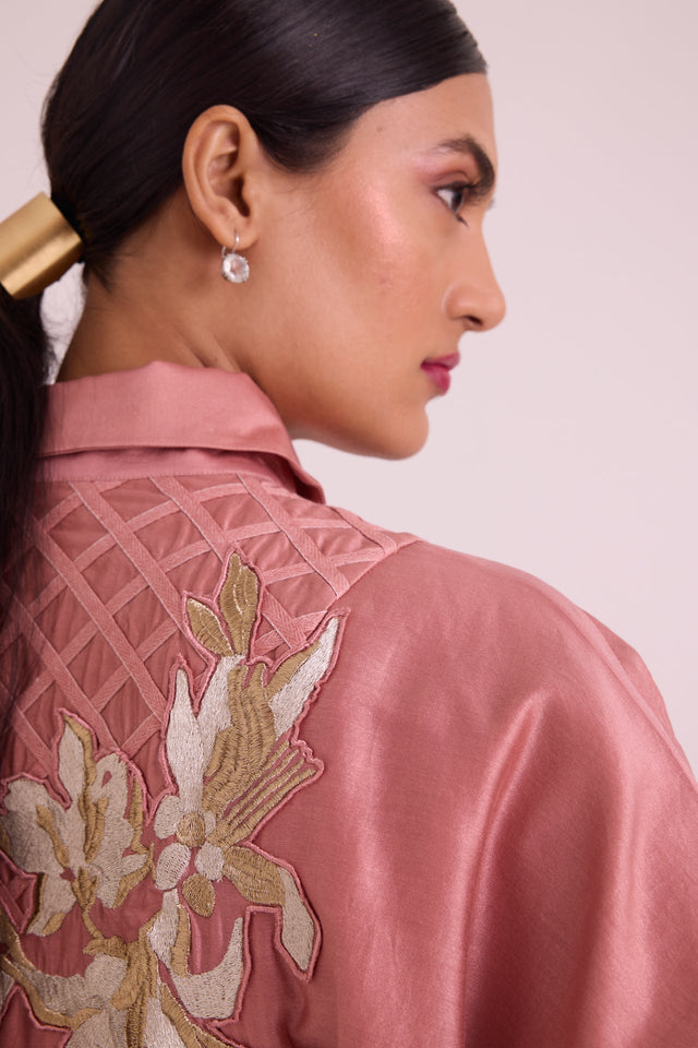 Old Rose Mimi - Framed Shirt Dress - Shirt Dress - Mizyana