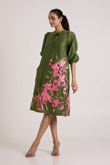 Olive Green Vinny - Brunch Day Dress - Dress - Mizyana
