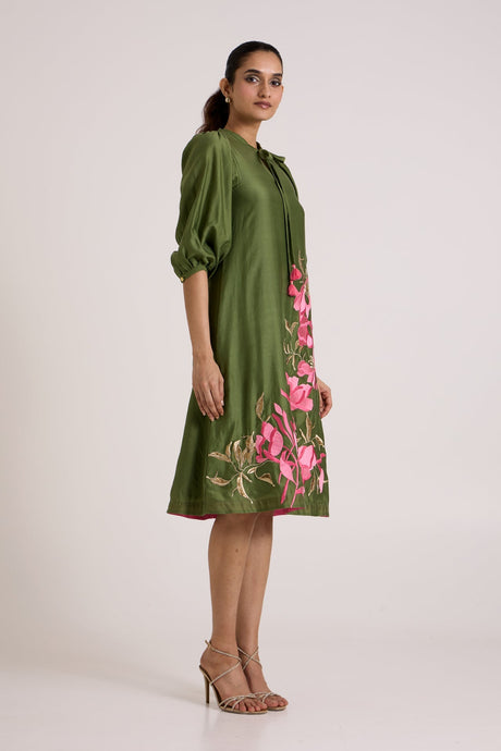 Olive Green Vinny - Brunch Day Dress - Dress - Mizyana