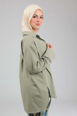 Olive Linen Shirt - Shirt - Mizyana