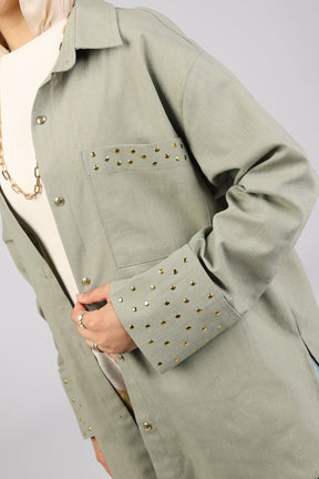 Olive Linen Shirt - Shirt - Mizyana