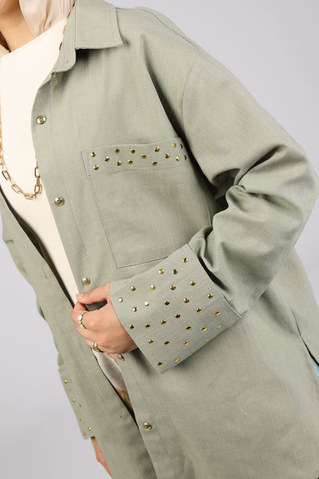 Olive Linen Shirt - Shirt - Mizyana