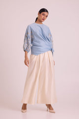 Ooty - Tie-up Top + Pants - Two-Piece Set - Mizyana