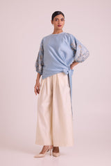 Ooty - Tie-up Top + Pants - Two-Piece Set - Mizyana