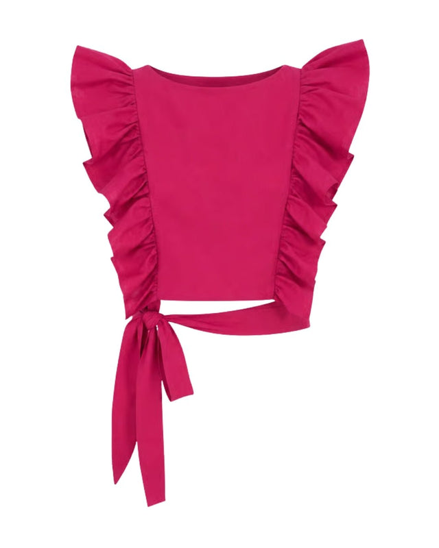 Overlap Cotton Top - Blouse - Mizyana