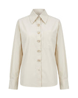 Pearl Flower Buttoned Cotton Shirt - Shirt - Mizyana