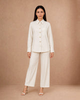 Pearl Flower Buttoned Cotton Shirt - Shirt - Mizyana