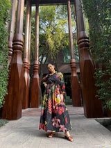 Petalia Dress in Sol Garden print (Midnight Black) - Dress - Mizyana