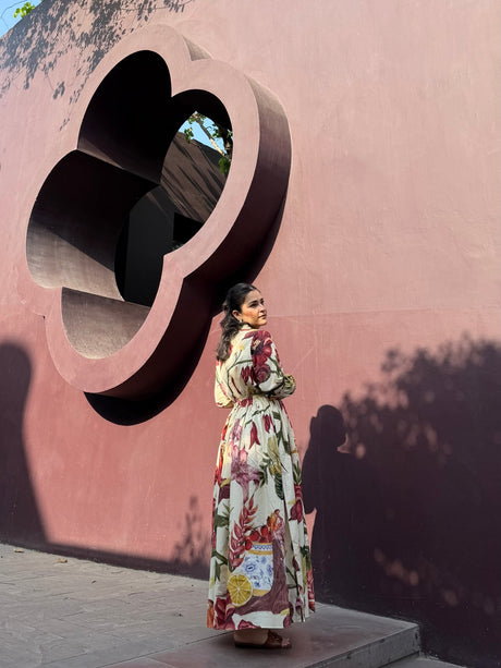 Petalia Dress in Sol Garden print (Sandstone) - Dress - Mizyana