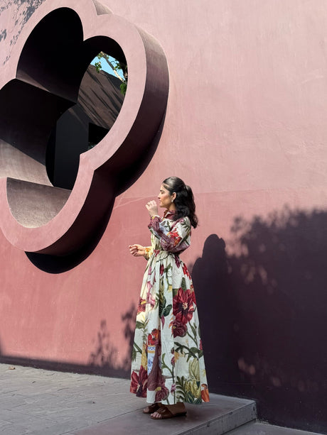 Petalia Dress in Sol Garden print (Sandstone) - Dress - Mizyana