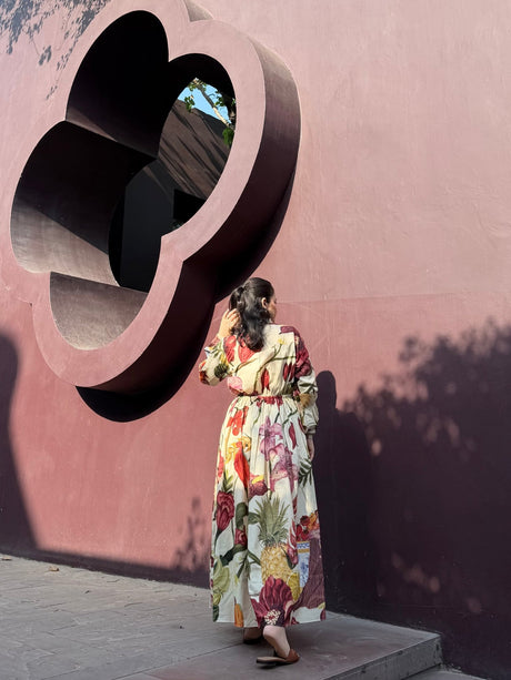 Petalia Dress in Sol Garden print (Sandstone) - Dress - Mizyana