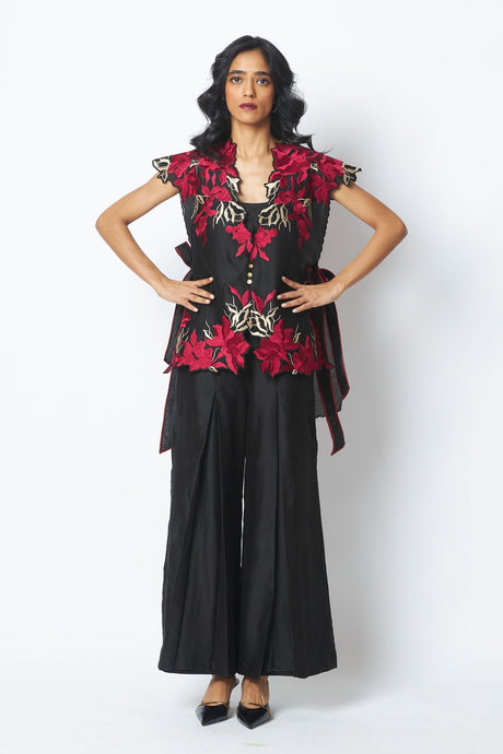 Pilar - Floating Cape with Inner & Pants - Three-Piece Set - Mizyana