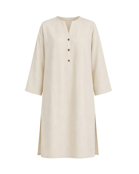 Placket Linen Tunic - Tunic - Mizyana