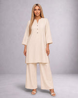 Placket Linen Tunic - Tunic - Mizyana