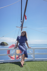 Naya swim set with Sofia Skirt - Navy/Navy Shinny