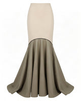 Porin Champagne Petal Detail Viscose Blouse and Skirt Two-Piece Set - Two-Piece Set - Mizyana