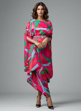 Print drape dress - Dress - Mizyana