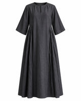 Raven Black Mulberry Silk Organza Midi Dress - Dress - Mizyana