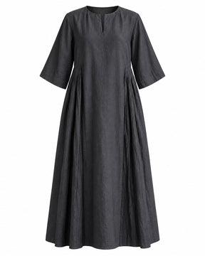 Raven Black Mulberry Silk Organza Midi Dress - Dress - Mizyana