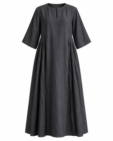 Raven Black Mulberry Silk Organza Midi Dress - Dress - Mizyana