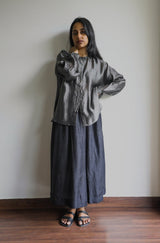Raven Silk Skirt - Skirt - Mizyana