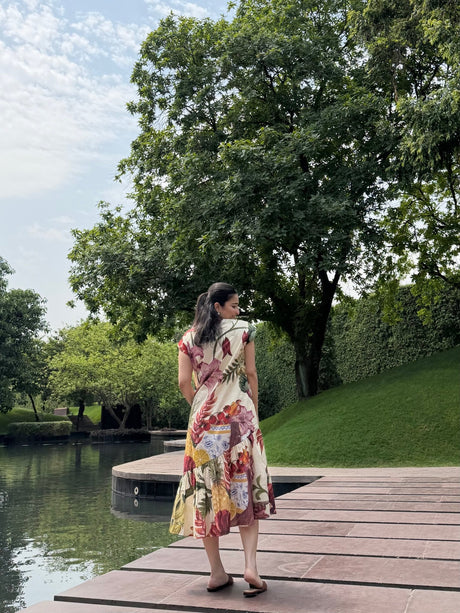 Raya Dress in Sol Garden print (Sandstone) - Dress - Mizyana