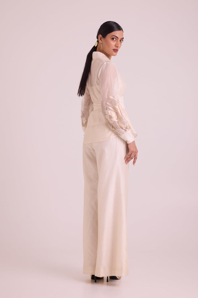 Reva - Blazer Wrap Top & Wide-Leg Pant - Two-Piece Set - Mizyana