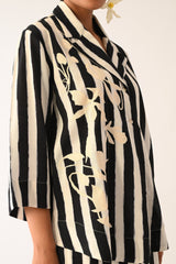 Revolt B&W Psyflora Appliqu√© Jacket - Jacket - Mizyana