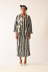 Revolt B&W Psyflora Appliqu√© Shirt Set - Two-Piece Set - Mizyana