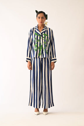 Revolt RB Cuban Collar Appliqu√© Shirt Set - Two-Piece Set - Mizyana