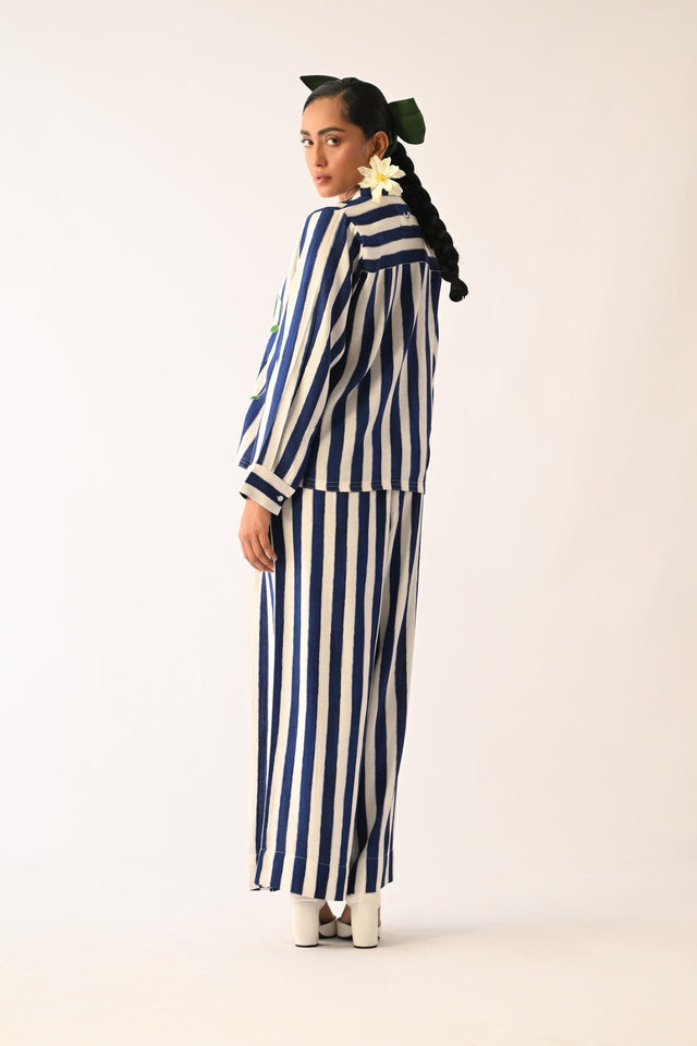 Revolt RB Cuban Collar Appliqu√© Shirt Set - Two-Piece Set - Mizyana